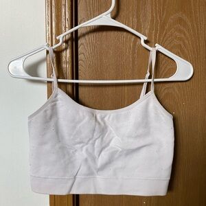 White Cropped Tank Top